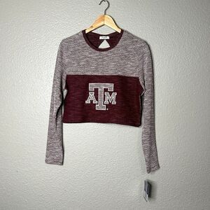 NUYU Texas A&M TAMU Aggies Cropped Long Sleeve Terry Size L